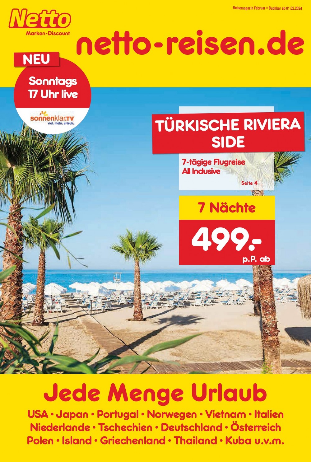 Netto MarkenDiscount Reisen Prospekt Februar 2024