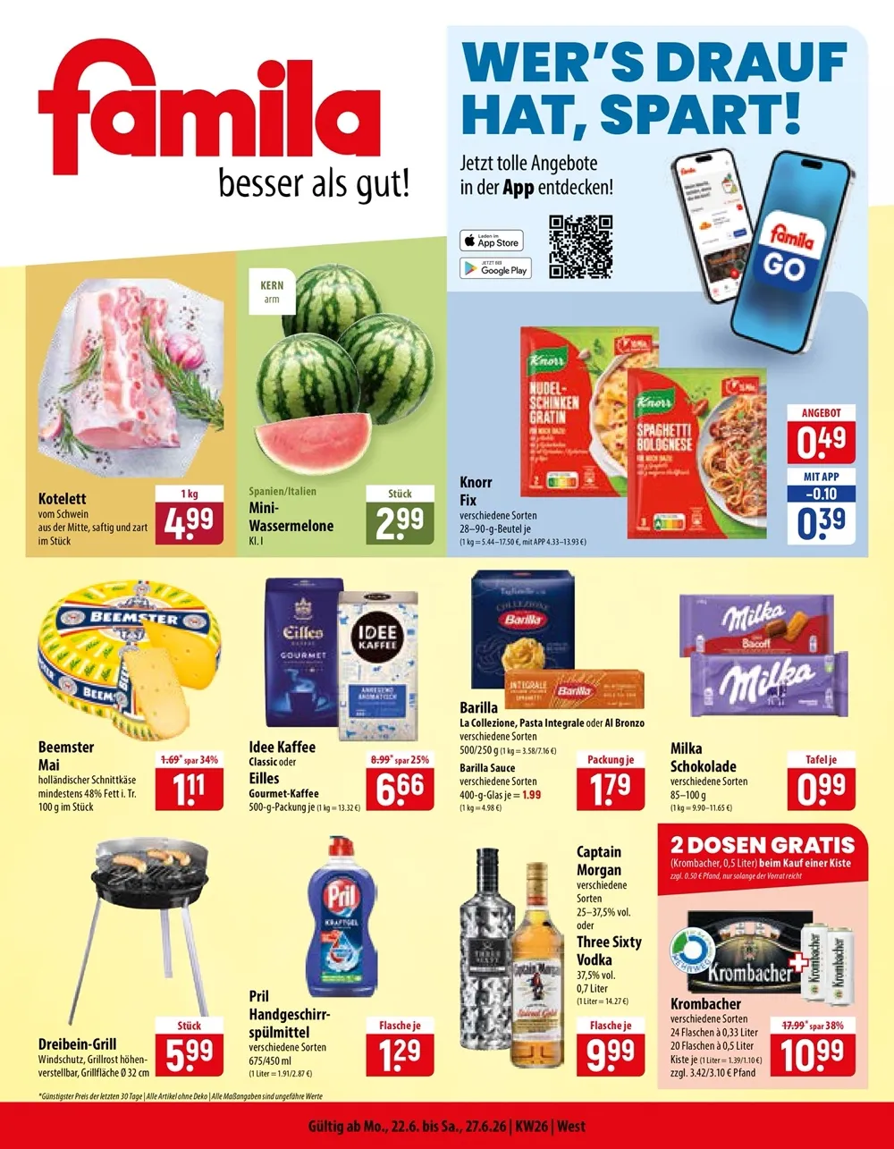 Famila Prospekt Gültig Vom 22.06.2026 Bis 27.06.2026 - Bild 1 Ab 22.06.2026
