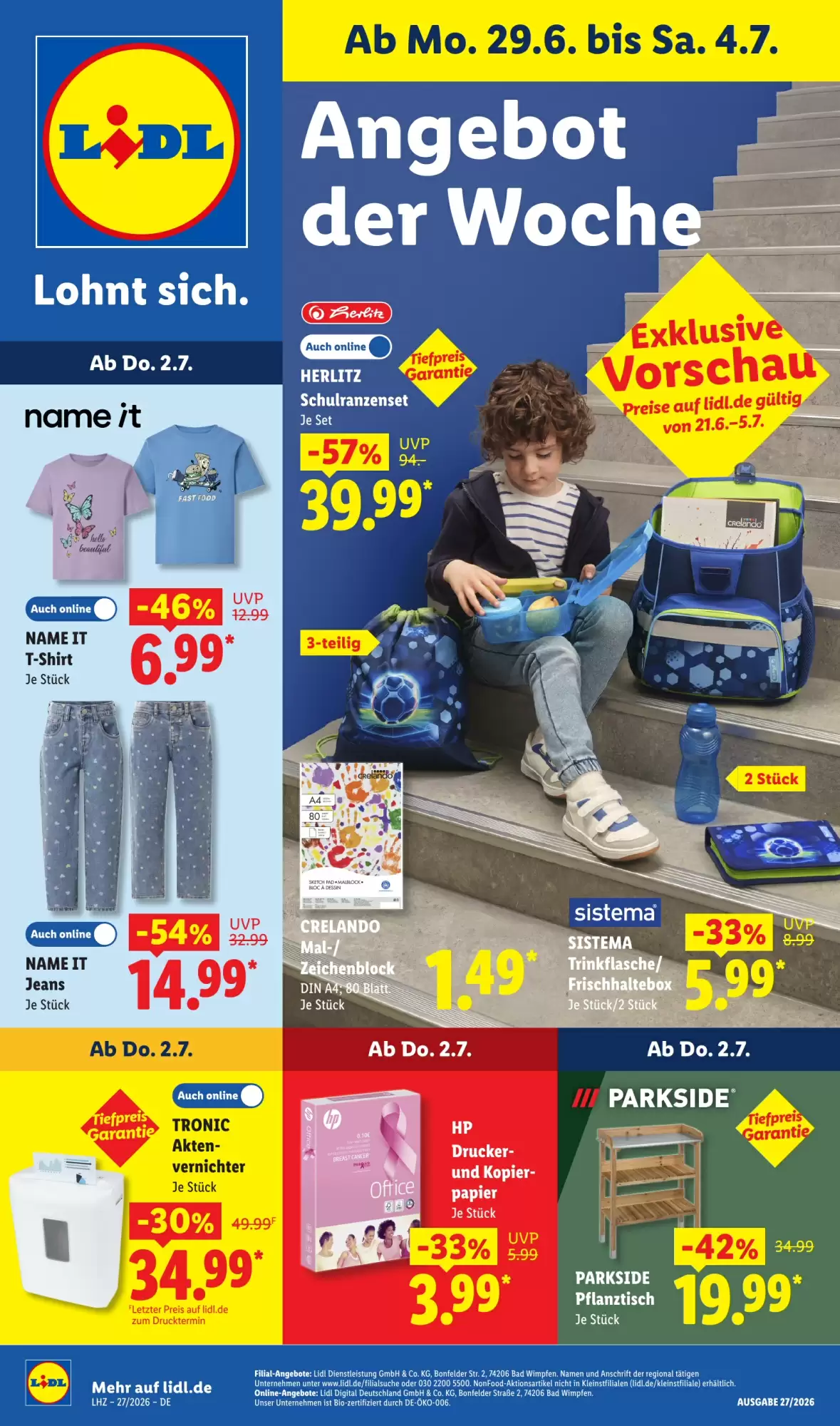 Lidl Prospekt Ab 22.06.2026 Bis 27.06.2026 - Bild 1 Ab 29.06.2026