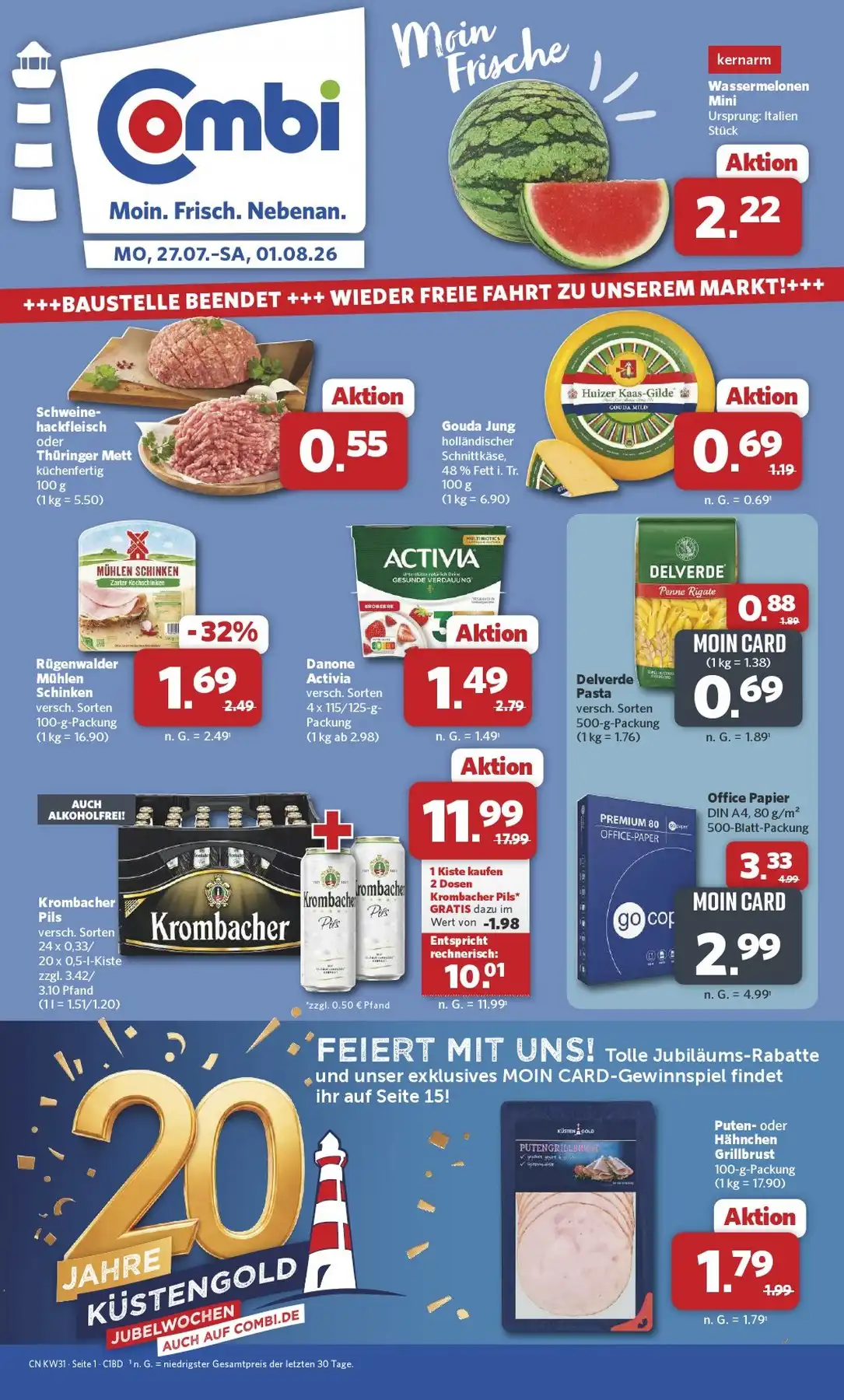 Combi Prospekt Gültig Vom 27.07.2026 Bis 01.08.2026 Nächste Woche - Bild 1 Ab 27.07.2026