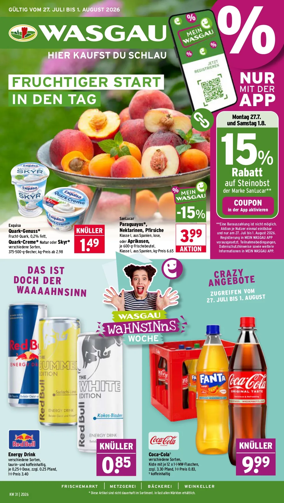 Wasgau Prospekt Gültig Vom 27.07.2026 Bis 01.08.2026 - Bild 1 Ab 27.07.2026