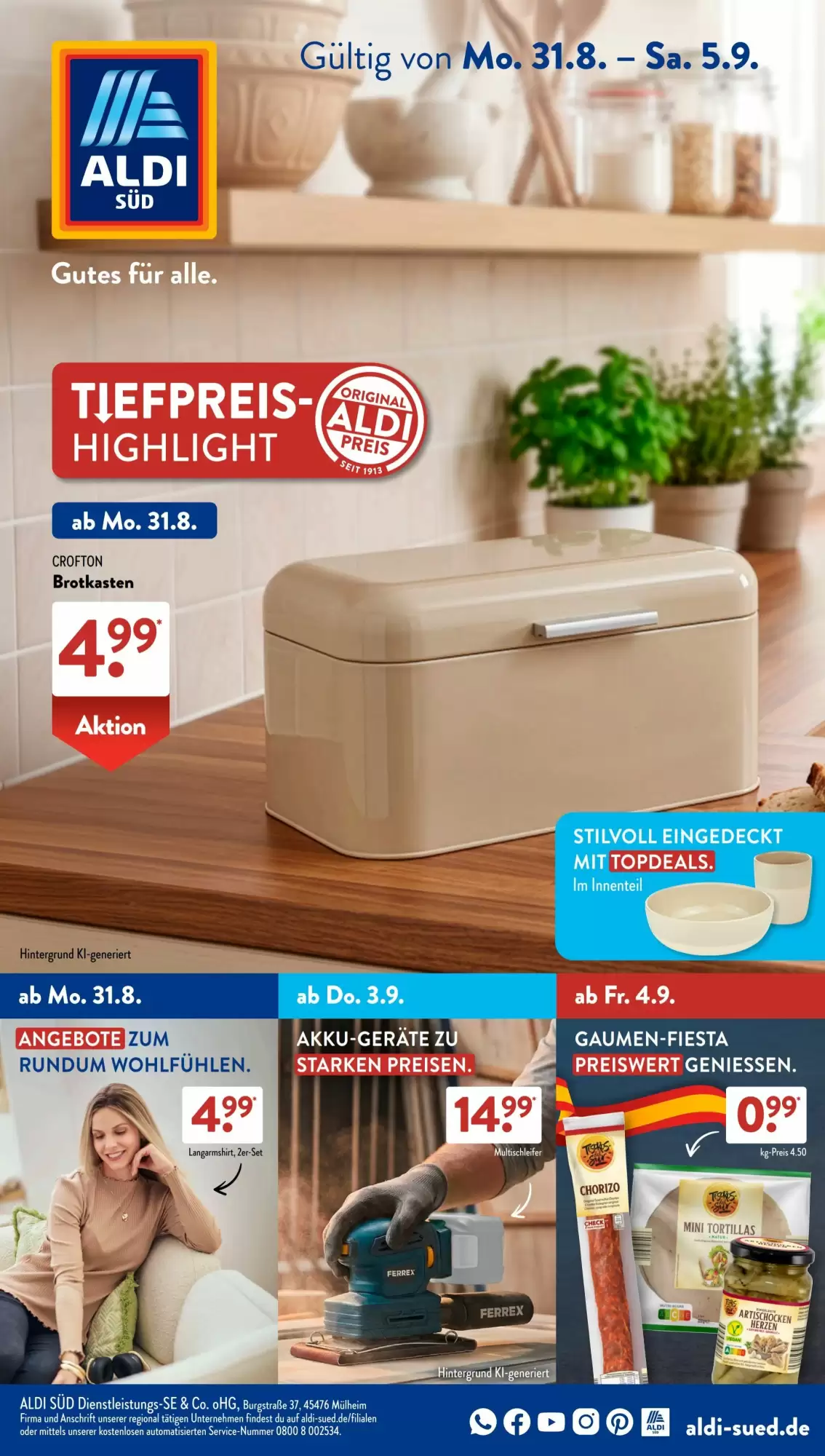 Aldi Süd Prospekt Gültig Vom 31.08.2026 Bis 05.09.2026 - Bild 1 Ab 31.08.2026