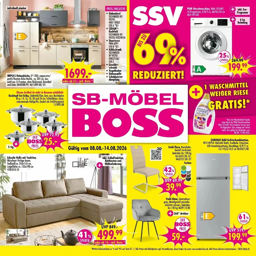 Möbel Boss Prospekt Vom 08.08.2026 Bis 14.08.2026 - Bild 1 Ab 08.08.2026