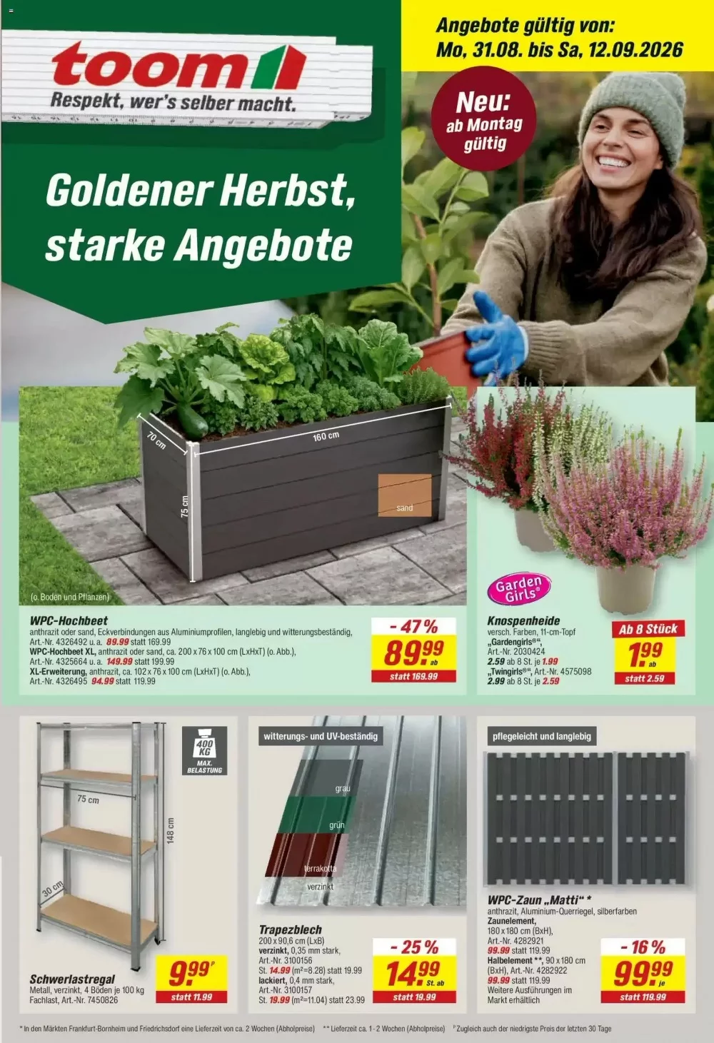 Toom Baumarkt Prospekt Ab 31.08.2026 Bis 12.09.2026 - Bild 1 Ab 31.08.2026