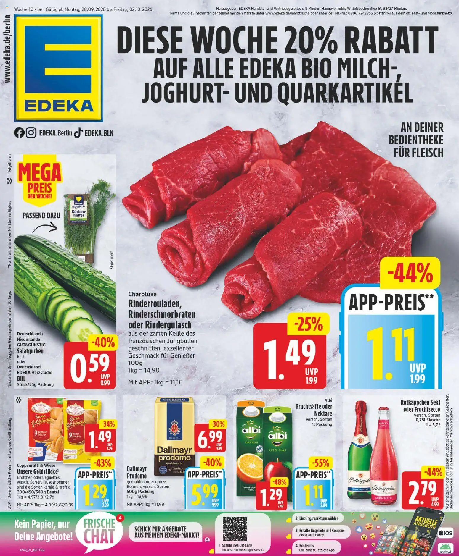 Edeka Prospekt Ab 28.09.2026 Bis 03.10.2026 - Bild 1 Ab 28.09.2026