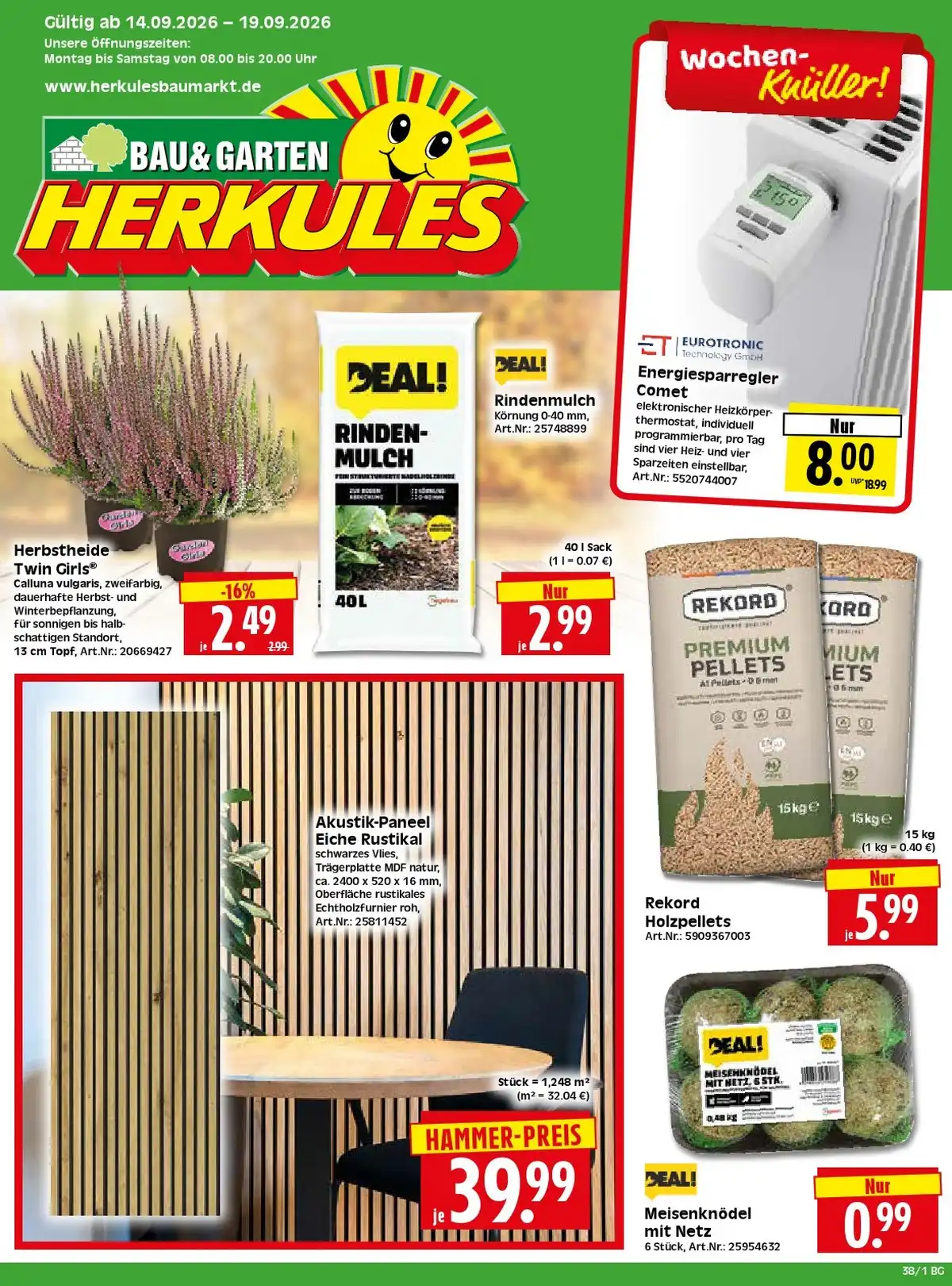 Herkules Baumarkt Prospekt Ab 14.09.2026 Bis 19.09.2026 - Bild 1 Ab 14.09.2026