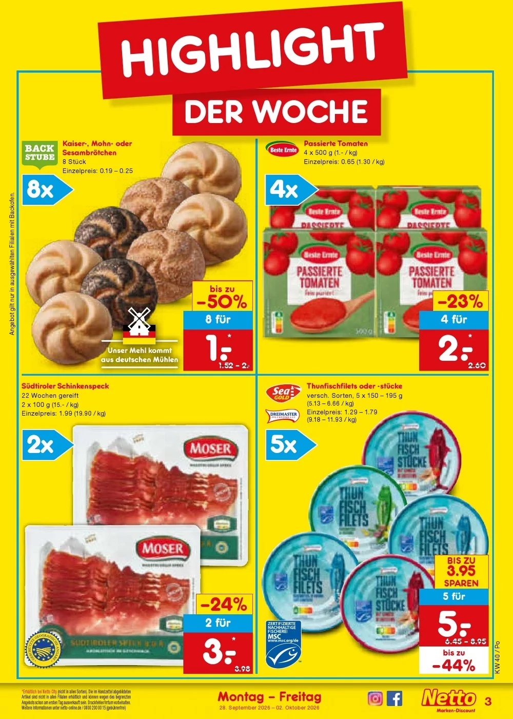 Netto Marken-Discount Prospekt Ab 28.09.2026 Bis 02.10.2026 Nächste Woche - Bild 1 Ab 28.09.2026