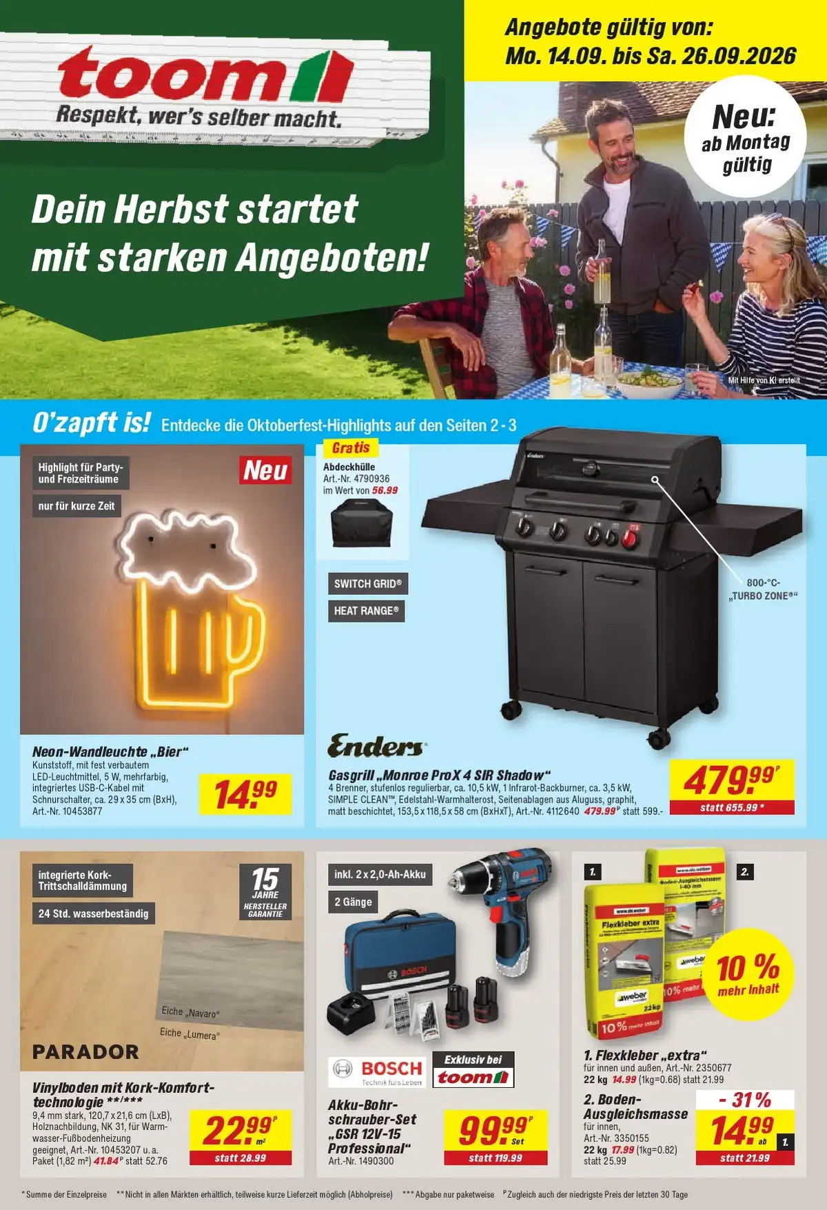 Toom Baumarkt Prospekt Ab 14.09.2026 Bis 26.09.2026 - Bild 1 Ab 14.09.2026