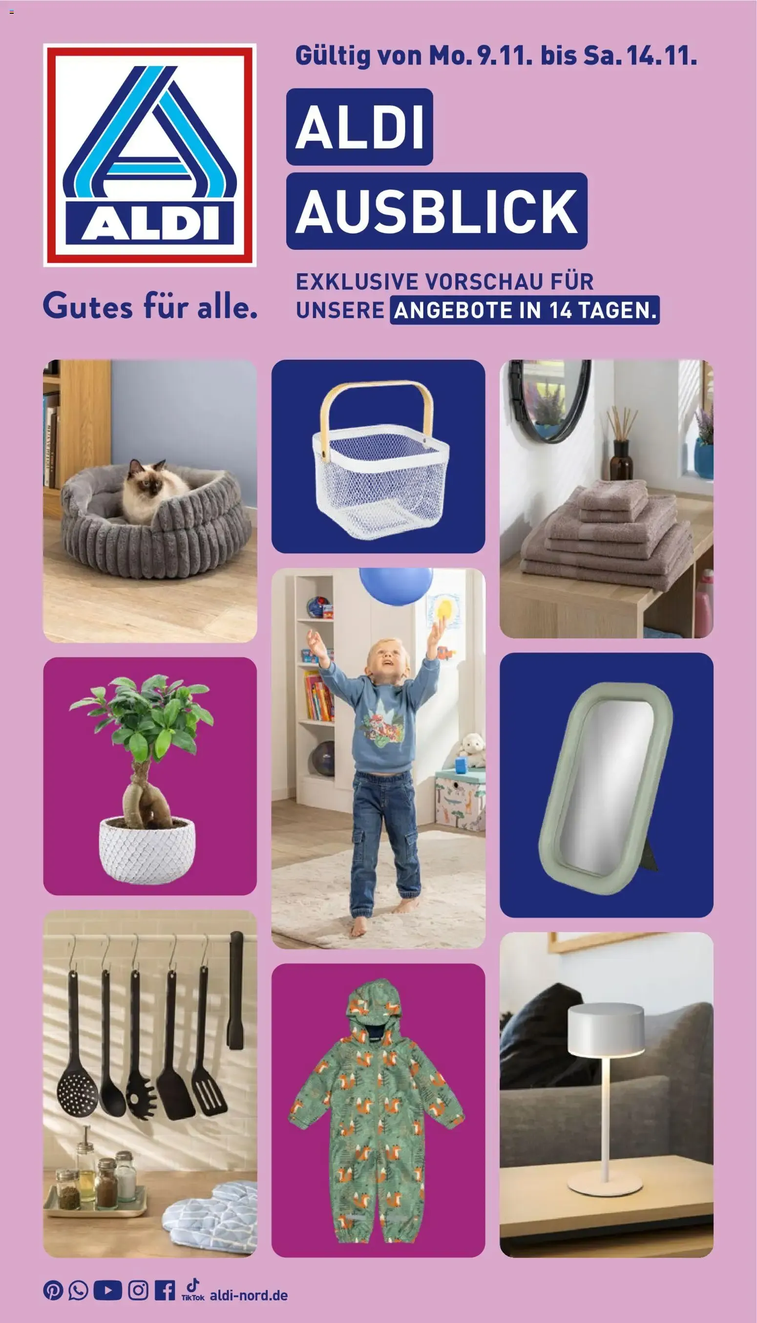Aldi Nord Prospekt Gültig Vom 09.11.2026 Bis 14.11.2026 - Bild 1 Ab 09.11.2026